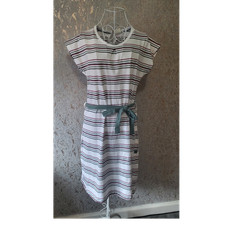 Trespass Women's Striped Belted T-Shirt Dress with Pockets Size M White