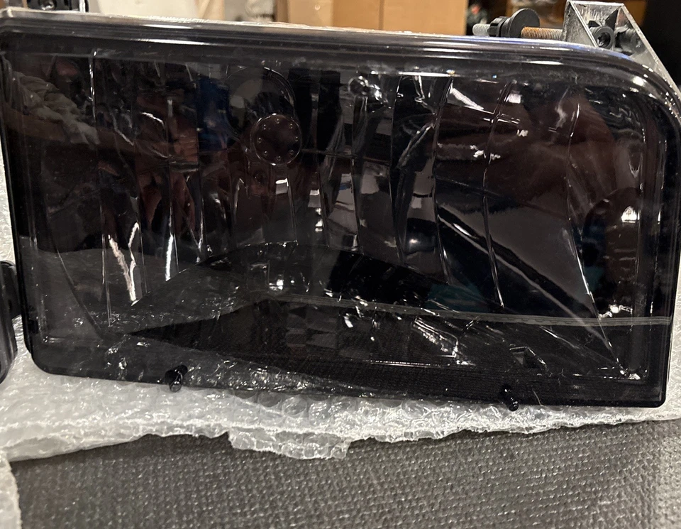 Faros delanteros Ford F-150 250 350 1992-1996 y Bronco, par de lentes ahumadas. Foto 3 de 4