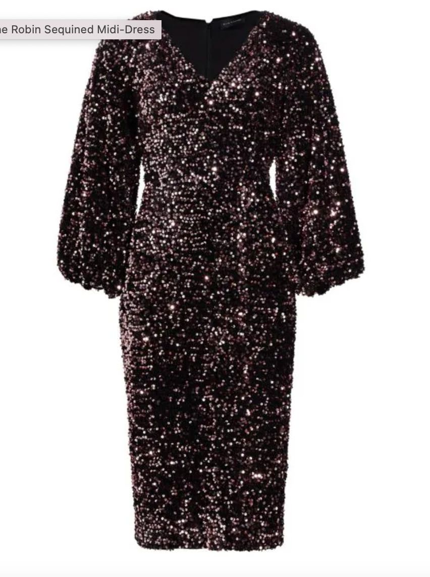 NWT TAHARI Dress 6 Sequins 3/4 Sleeve Glamorous Cocktail Elegant Holiday