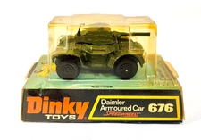 Vintage Dinky 676 Daimler Armoured Car, 1974 Boxed, Collectable