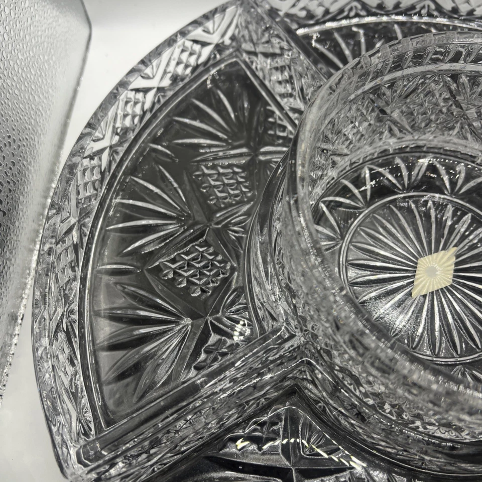 Shannon Crystal Dublin 5 Section Lazy Susan Tray Relish Server - Image 4 of 4