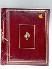 Vintage KMart Scrapbook Album Red Gold w/Tan 11"x14" Pages NEW NOS