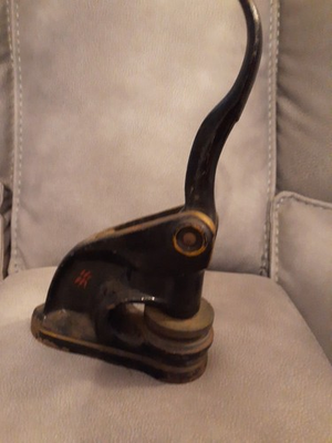 #ad Antique Cast Iron Stamp Seal Press Emboss 2” 1916 Gans Brothers Baltimore MD $65.00