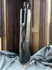 Vintage L. Warwick Art Deco Sculpture of a Standing Man and Woman