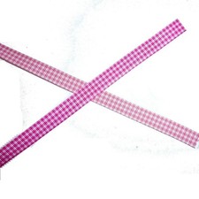 Pink gingham check ribbon 3/8" grosgrain plaid kobox