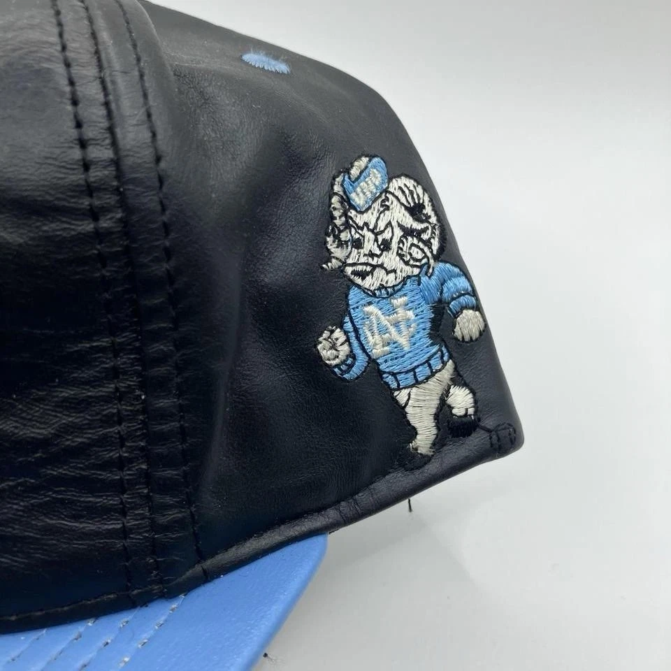 Vintage RARO Salto de Alcatrão Universidade da Carolina do Norte Couro Mascote Antigo Snapback - Imagem 3 de 4
