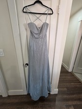 Crystal Doll Silver Glitter Long Ball Gown Sleeveless Dress Iridescent Silver 15