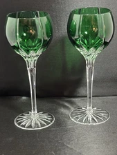 Wine Glasses AJKA Castille Emerald Green Crystal Hock Wine Glass 8 ¼” - Pair (2)