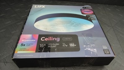 LIFX 15in Indoor Selectable LED Flush Mount Multi-Color Smart WiFi Ceiling Light