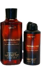 Men's Bath Body Works ADRENALINE 2 Piece Set - Body Wash Body Spray