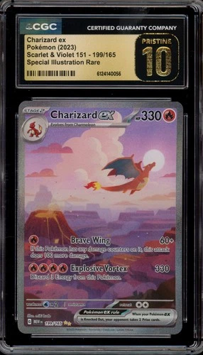 Pokemon Charizard ex 151 MEW EN Special Illustration Rare #199 CGC 10 Pristine