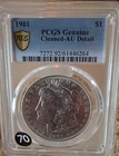 1901-P Morgan Silver Dollar PCGS-Graded/Gold Shield AU Detail Historic!