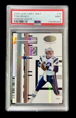 2005 leaf certified #70 tom brady; mirror white /150 holo insert PSA 9 POP 4, 0^