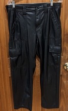 American Eagle Faux Leather High Rise Stretch Cargo Pants Black Size 8 Short