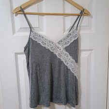 pour moi women's Grey camisole top with lace embellishments size 10