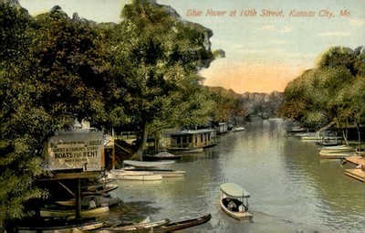 Marion Bollinger, Blue River at 10th Street, Kansas City, Mo. Postcard