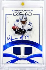 2025 Flawless #GUMS-KJN Keyshawn Johnson 6/15 Game Used Patch Auto Sapphire