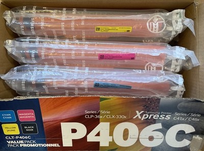 Original Samsung CLT-P406C Toner Y/M/C Yellow Magenta Cyan Neu