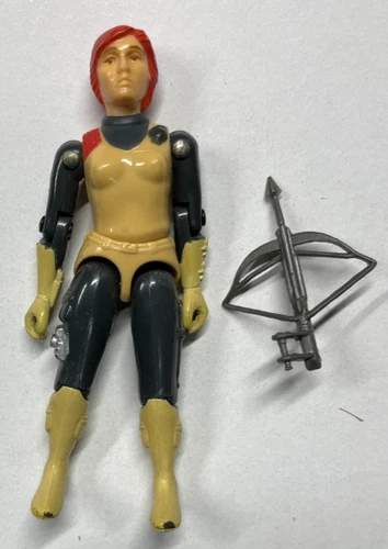 Vintage 1982  G I Joe Straight Arm SCARLETT Figure with Crossbow