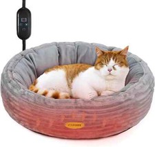 Heated Cat Bed for Indoor Cats, 20    Electric Cat Heated Bed Pet Warming Bed for