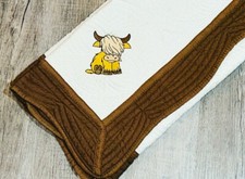 Baby Gift Crib Quilt For Nursery -Highland Cow- 36  x45  