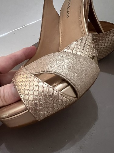 Antonio Melani 8 M Retro Metallic Gold Slingback Pumps 4”High Heels Shoes EUC - Picture 7 of 18