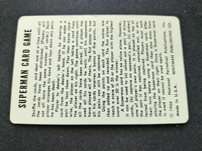 1966 Whitman Superman Card Game - Rules (VG/EX)