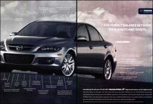 2006 Mazda Speed 6 Sports Sedan 2 Page Vintage Print Ad Gray Sky Clouds Wall Art