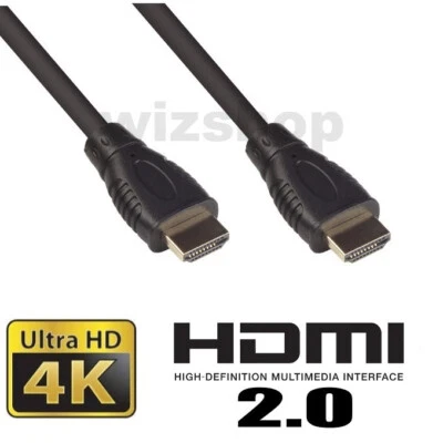 WIZSHOP Cavo HDMI 2.0 4K / 2K UHD Ultra HD @60Hz, 2 metri 2 mt. TV Monitor Audio Video