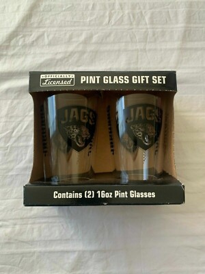 Jacksonville Jaguars NFL Pack of 2 16oz Spirit Pint Glass Logo Brands ...