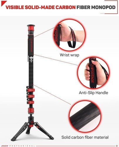 Monopie profesional de viaje IFOOTAGE Cobra 3 C180F 71" fibra de carbono - Imagen 4 de 8