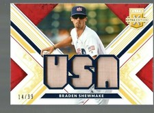 2019 Elite Extra Edition USA Materials Gold #USA-BS Braden Shewmake 14/99 
