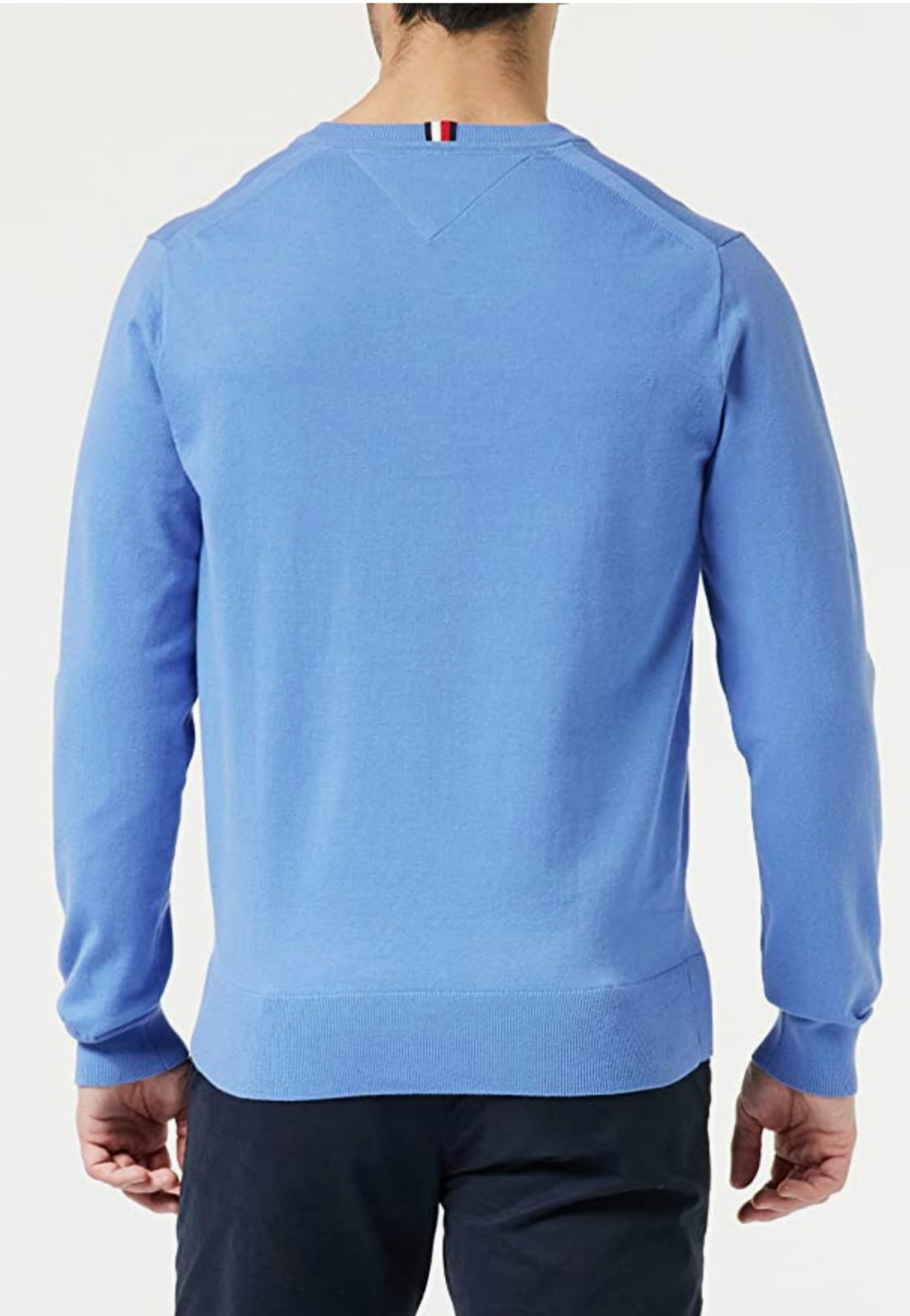 Tommy Hilfiger Men's 1985 V Neck Sweater Pullovers - Sky Cloud - M RRP £100 image 2