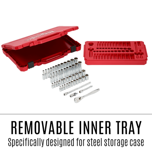 MILWAUKEE 50pce 1/4" Drive Ratchet & Socket SAE Metric & Imperial Set 48229004 - Picture 9 of 12