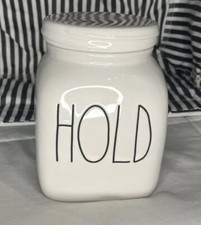 Rae Dunn  HOLD  canister Flat top Home decor. Ceramic. storage 6  farmhouse