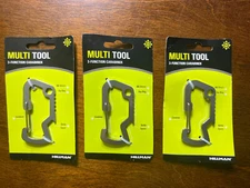 WOW! 3 Hillman MULTI TOOL 3 Function Carabiner CHROME STEEL & Fast Free Ship!