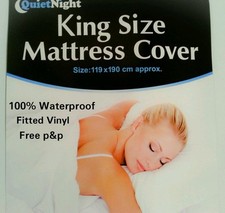 KING SIZE Bed Wetting Plastic Fitted Waterproof Mattress Cover Sheet PROTECTOR