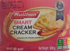 Maliban Smart Cream Cracker Biscuits 100% Genuine Sugar Free From Sri Lanka 500g