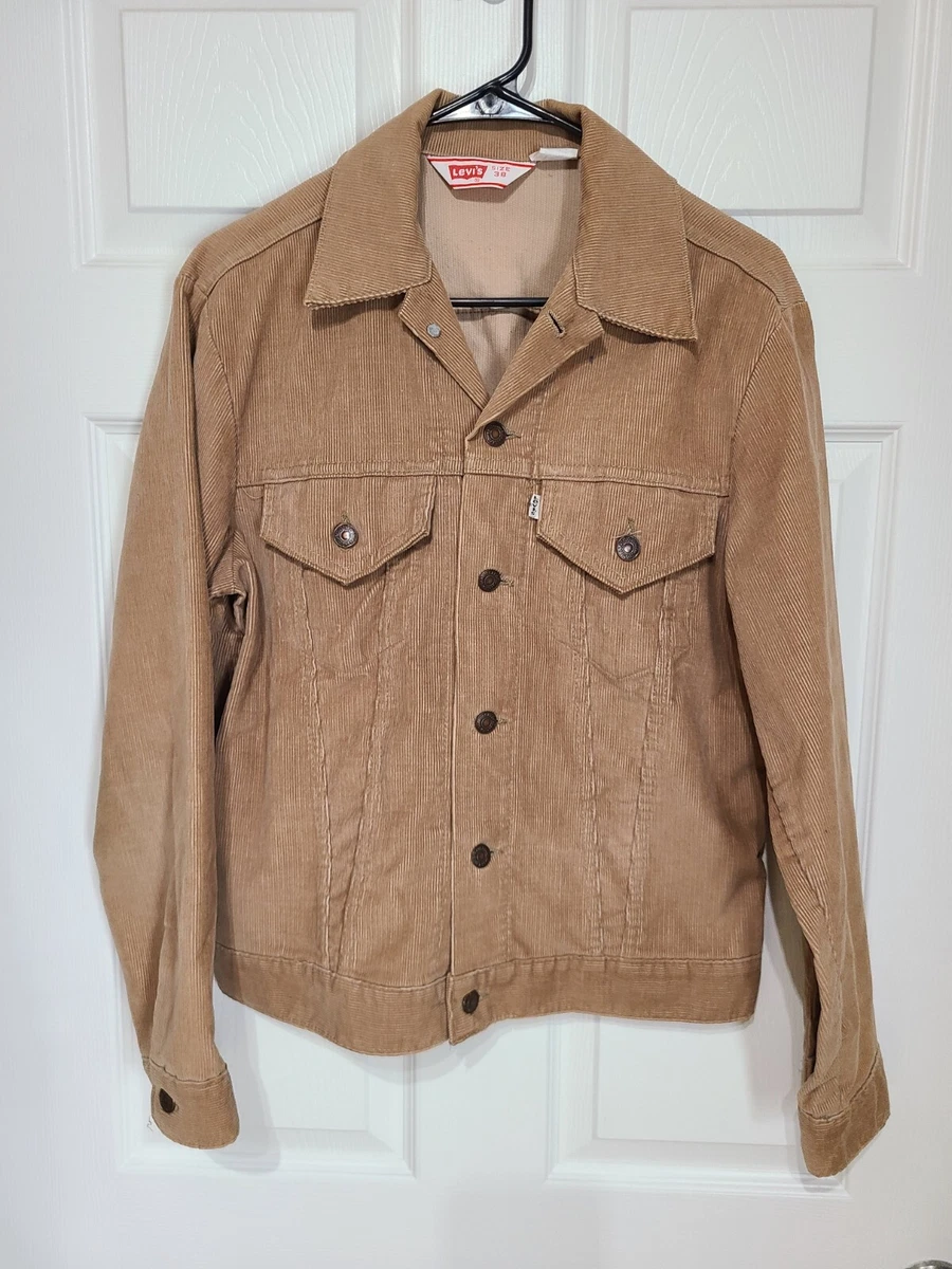 Vintage 70s LEVI S Tan Corduroy Jacket Mens 38 70505 1523 White Tab Type 3