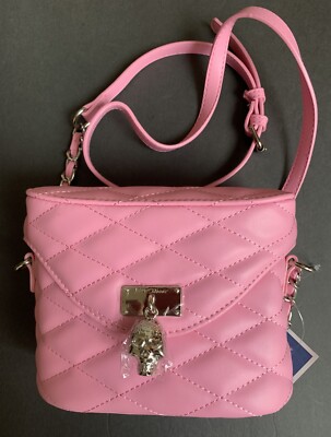 Betsey Johnson XOVIOLA Viola Skull Crossbody Purse Quilt Bag Skull
