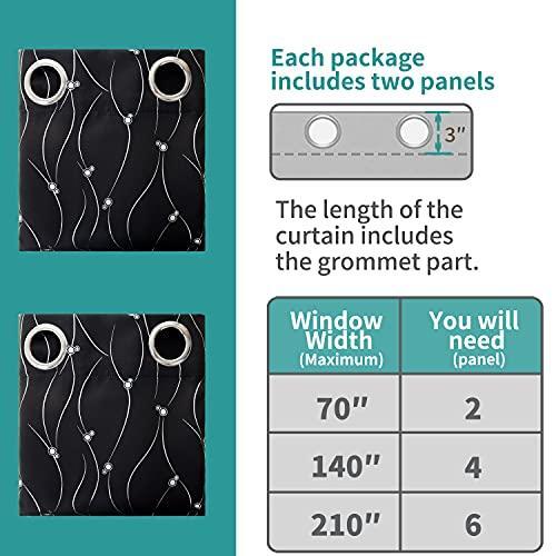BGment Black Blackout Curtains 84 Inch Length 2 Panels Set Grommet Thermal - 第 8/9 張圖片