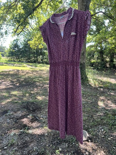 Vtg Oops California Dress 70s Boho Gunne Cottage Prairie Flower - 第 1/8 張圖片