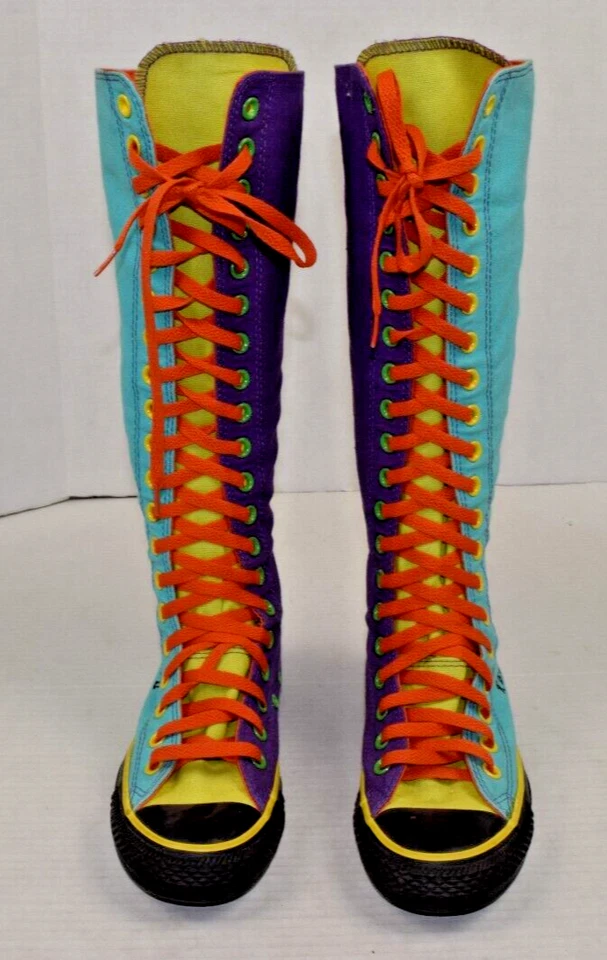 Botas hasta la rodilla Converse All Star talla 6 2011 personalizadas bloque de color puntera de goma Foto 2 de 4