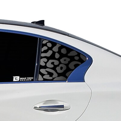 Fits Infiniti Q50 2018 - 2023 Window Leopard Cheetah Print Cow Decal Sticker
