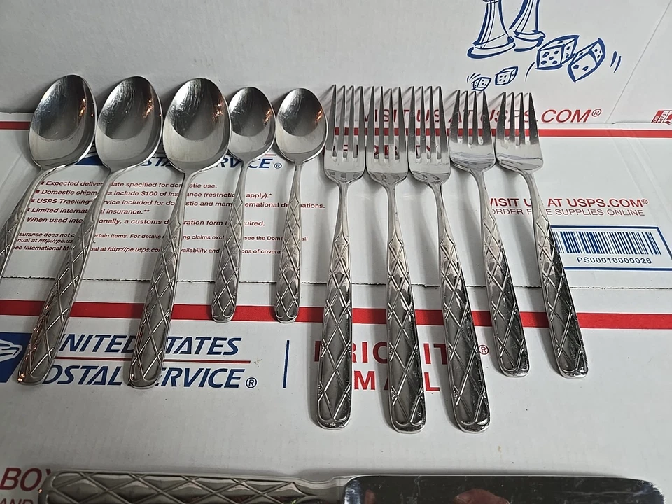 14 Pc WMF Cromargan Parquet 18/8 Japan Stainless Flatware Diamond Weave Foto 3 de 4