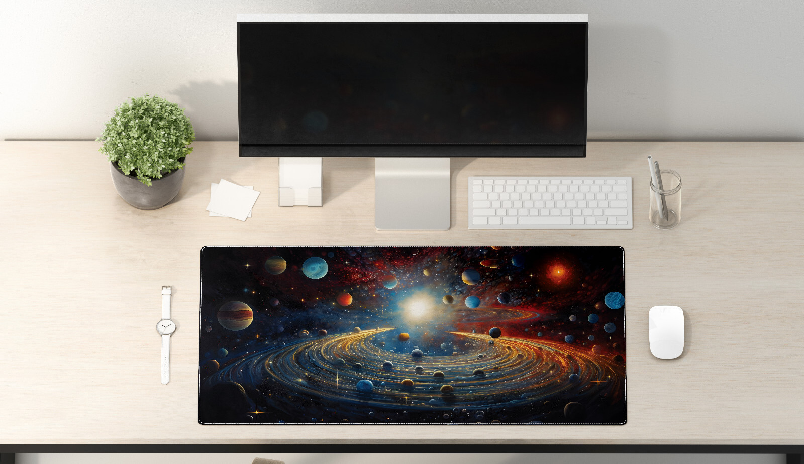 Gaming Mouse Pad Planet Gaming Desk Mat- Large Desk Pad- Gift for Gamers-image