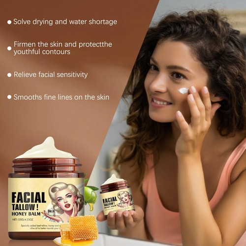 Whipped Beef Tallow and Honey Balm, Grass Fed Grass Finished Face Cream - 2 PACK - Picture 3 of 7