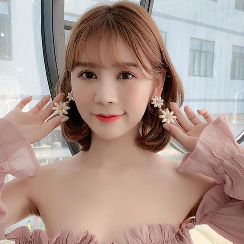 Fashion Boho Pearl Flower Ear Stud Earrings Long Drop Dangle Women Charm Jewelry - Picture 2 of 18