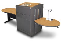 Marvel Office Furniture Vizion Keyhole Table With Media Center And Lectern Oak on sale Marvel Office Furniture Vizion Keyhole Table With Media Center And Lectern Oak on sale