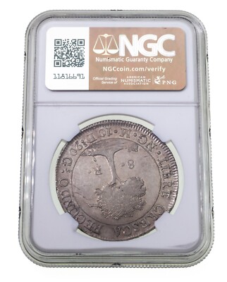 1836NG M Central American Republic 8 Reales NGC AU-58 High Grade